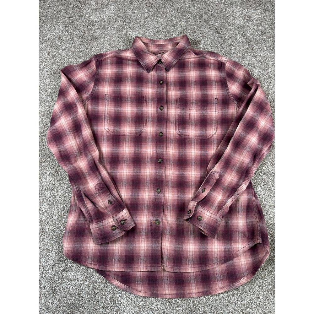Carhartt Women's Pink Rugged Flex Hamilton Flannel Long Sleeve Shirt M (8/10)‎ - Picture 9 of 9